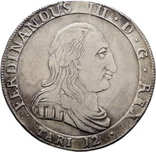 Palermo Sicilia 12 tari tarí 1810 Ferdinando III di Borbone