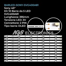 KIT 10 BARRE STRIP LED TV SONY SVG400A81-REV3-121114 KDL40R450A KDL40R473A