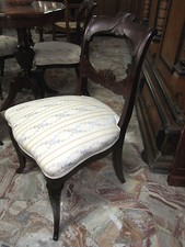 SEDIA 4 SEDIE ANTICHE MOGANO SALOTTO GIOCO PICCOLE ELEGANTI TAPPEZZATE