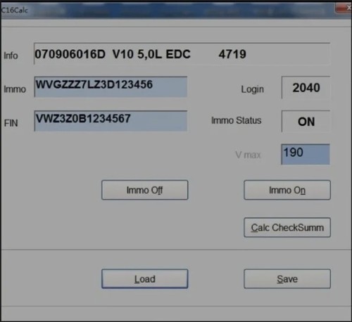 Vag edc16 calc soft immo - soft, off
