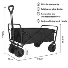 CARRELLO DA TRASPORTO PIEGHEVOLE PER GIARDINO/SPIAGGIA Canpeggio, Ruote Grandi