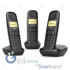 SIEMENS GIGASET TELEFONO CORDLESS A170 TRIO ECO MODE PLUS ZERO RADIAZIONI | NERO