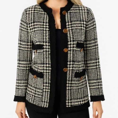 Zara long collarless - zara, tweed