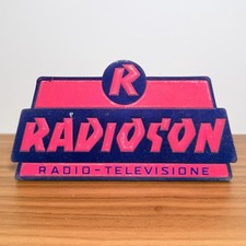 CARTELLINO PUBBLICITARIO VINTAGE RADIO TV RADIOSON CARTONATO ANNI 60 INSEGNA