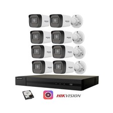 Kit Videosorveglianza Hikvision NVR poe 8 Canali telecamere bullet 2 megapixel 5