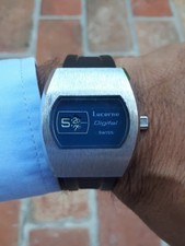 Lucerne Digital Jump Hour Vintage Swiss Made Da Revisionare-Needs Service