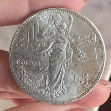 CINQUANTENARIO 5 LIRE 1911  FALSO DA STUDIO DI OTTIMA MANIFATTURA