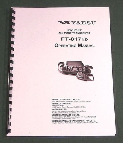 Yaesu 817nd manuale di - yaesu,