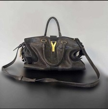 Borsa a mano Yves Saint Laurent tracolla logo pelle nera donna USATA GIAPPONE