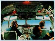 Cartolina Germania cabina di pilotaggio Intercontinental Jet Service Lufthansa c1950's