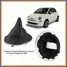 CUFFIA CAMBIO MARCE PER FIAT 500 500C 312 DAL 2007 CON GHIERA CORNICE CROMATA