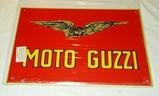 MOTO GUZZI - INSEGNA TARGA METAL OFFICINA VINTAGE RIPRODUZIONE NUOVA PERFETTA