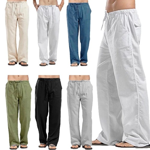 Pantaloni uomo lino larghi - lino,