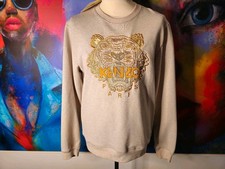 Maglione KENZO PARIS Classic's taglia L beige testa di tigre -ORIGINALE-