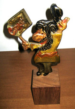 Particolare STATUA in Bronzo pesante con piedistallo in legno - Vintage anni 80