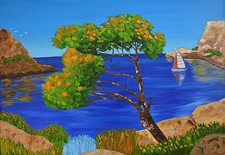 Quadro dipinto olio - , e