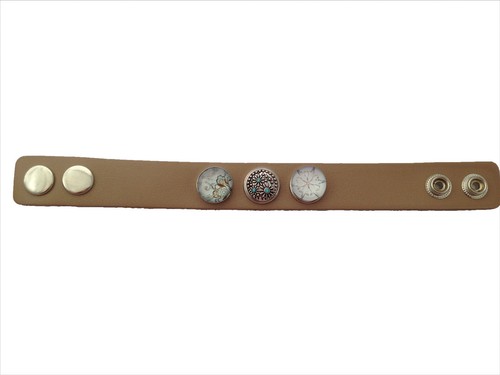 Bracciale pelle beige - bracciale,