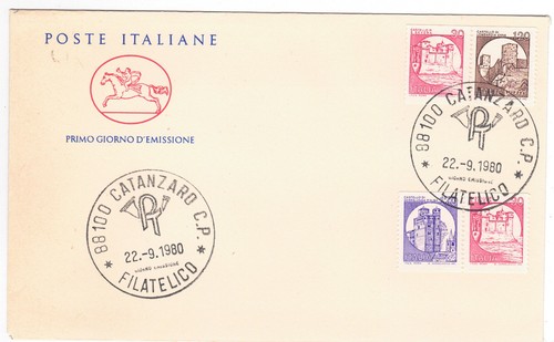 1980 fdc castelli italia - 1, d'