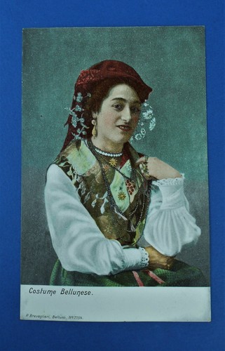 Cartolina costume bellunese - costume,