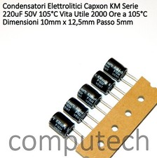 5 pezzi 220uF 50V 105°C