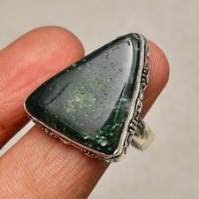 Gioielli in argento sterling 925 fatti a mano con agata muschio indiano...