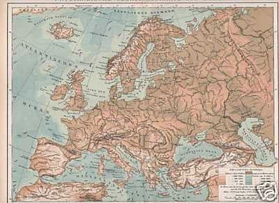 Europa höhenprofil gebirge - höhenprofil,