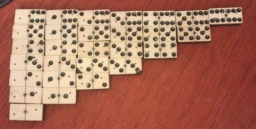 Antico gioco domino ebano - gioco, osso