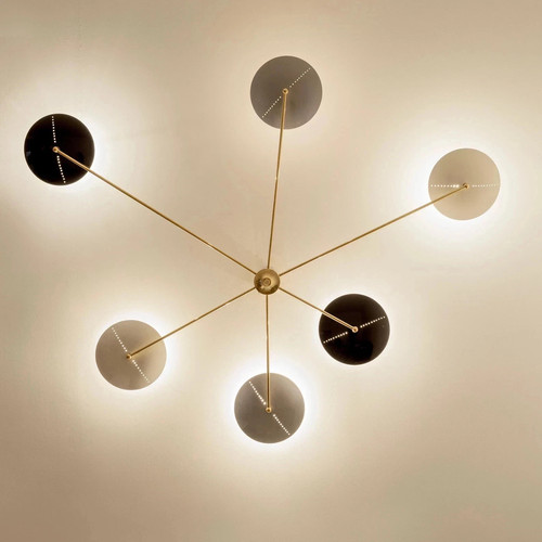 Lampadario ottone metà - lampadario,