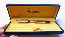 VINTAGE PENNA A SFERA BIRO WATERMAN LAUREAT STYLO PLUME PLACCATO ORO ARGENTO
