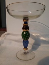 coppa in vetro NAGEL decorato. Alzata porta dolcetti.