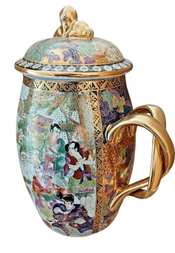 Vaso giapponese con coperchio - vaso,