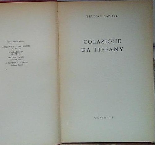 Capote colazione tiffany - capote,
