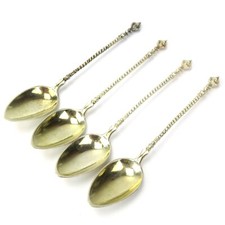 4 vecchi cucchiaini da moka in