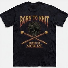 T-shirt Born To Knit forzata a