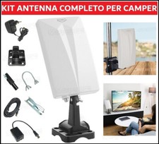 Kit Antenna Tv Esterna Amplificata Portatile Per Camper Digitale Terrestre UHF ^