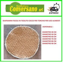 PZ 5 DIAFRAMMI FISCOLI IN TESSUTO COCCO PER TORCHIO PER USO ALIMENTI