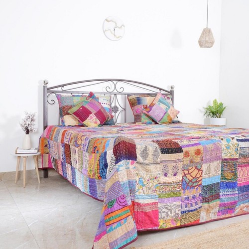 Trapunta patchwork seta fatta