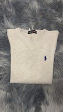 Maglioncino Ralph Lauren Grigio Con Stemma Blu