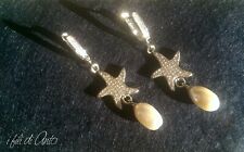 bellissimi orecchini handmade ideali da sposa con stelle e perle luminosi 