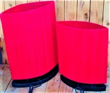  coppia vecchi ed enormi lumi da soggiorno rossi - modernariato anni 50/60