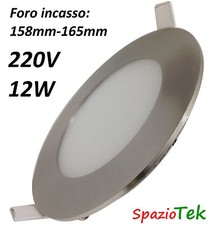 Controsoffitto LED sottile slim 12W 220V foro incasso 16cm luce calda fredda led