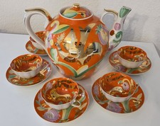 Set da tè Dulevo "Cervo d'oro" URSS, 12 pezzi, dipinto a mano, placcato oro