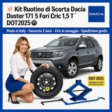 💥 Ruotino di Scorta Dacia Duster 17 Pollici 5 Fori Cric 1.5T DOT2025 🛞