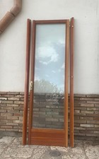 1 porta finestra in legno massello artigianale a un anta con vetri e telaio