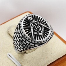 Anello massonico uomo acciaio