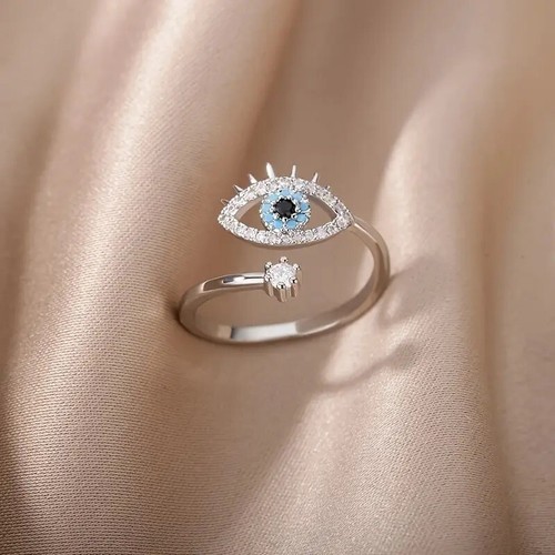 Bague oeil porte - -bonheur, acier