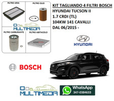 KIT TAGLIANDO 4 FILTRI BOSCH PER HYUNDAI TUCSON II TL 1.7 CRDI 104KW 141 CAVALLI