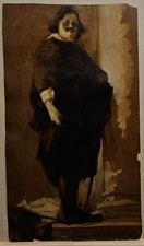 Alcide Davide Campestrini, Studio, Olio su carta, 1890, 46x26 Cm.