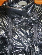 PIUMINO BOMBER  DONNA NERO LUCIDO BRILLANTINI TG.M EVA SCACCHI