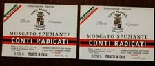 10166-ETICHETTE VINO-LIQUORI, MOSCATO SPUMANTE CONTI RADICATI-TORINO, PRIMEGLIO